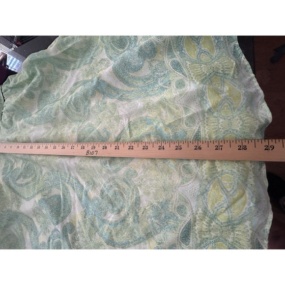 Sail to Sable STS Strapless Empire Silk Dress Green White Paisley Flowy Prom - Picture 12 of 14